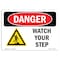 Signmission OSHA Sign, Watch Your Step, 10in X 7in Rigid Plastic, 10" W, 7" H, Landscape, OS-DS-P-710-L-2086 OS-DS-P-710-L-2086 - alternate 1